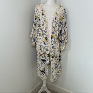 RACHEL Rachel Roy Floral Duster Kimono Swim Beach Cover-Up Multicolor One Size